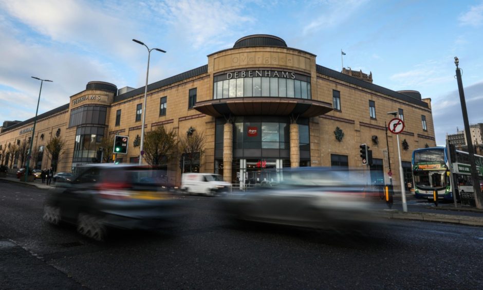 The former Debenhams store at the Overgate Shopping Centre, Dundee.