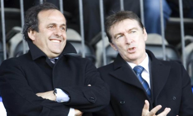 Michel Platini seems to be enjoying the St Johnstone v St Mirren quarter-final in 2008.