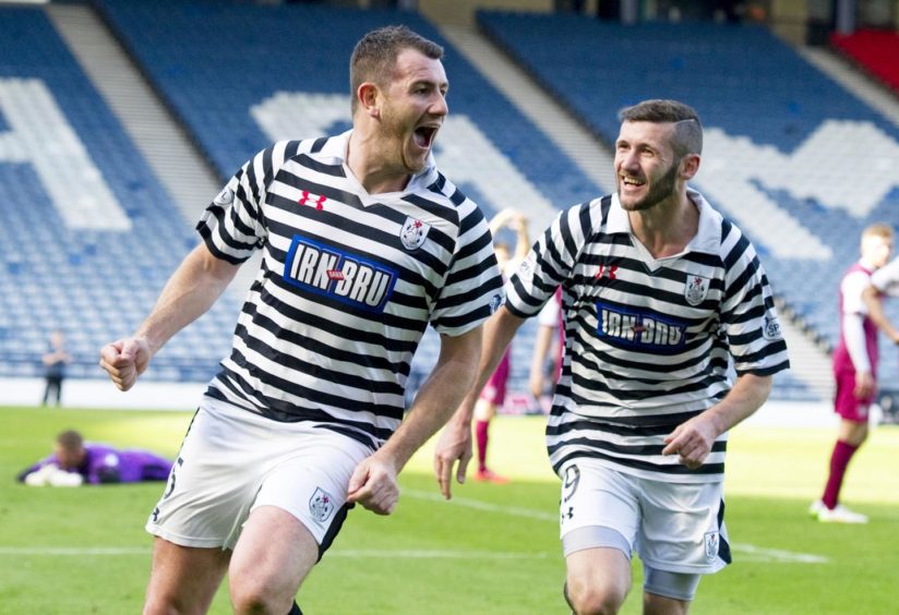 Tony Quinn playing football for Queen's Park.