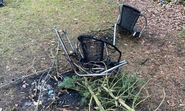 To go with story by Lindsey Hamilton. vandalism and fire raising at the rock garden Picture shows; fire damage. Broughty Ferry. Supplied by Friends of Barnhill Rock Garden Date; Unknown