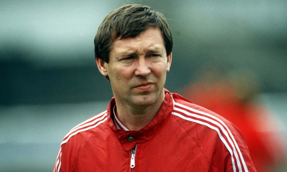 Sir Alex pictured before the 1983 Cup Winners' Cup final in Gothenburg.