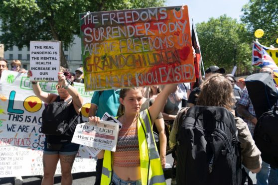 Protestors in London.