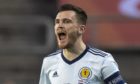 Scotland Captain Andy Robertson in action during the 1-0 friendly defeat of Luxembourg.