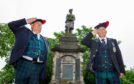 Rob Scott, chairman of the Fife Branch of the Black Watch Association and branch member Norrie Ednie at Methil War Memorial.