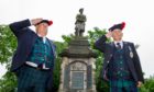 Rob Scott, chairman of the Fife Branch of the Black Watch Association and branch member Norrie Ednie at Methil War Memorial.