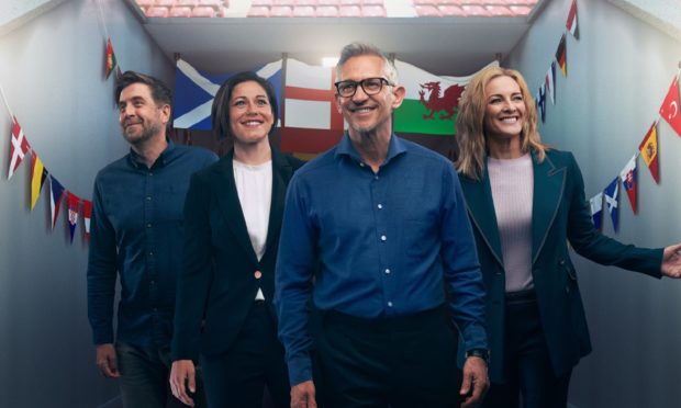 Euro 2020: Mark Chapman, Eilidh Barbour, Gary Lineker, Gabby Logan.