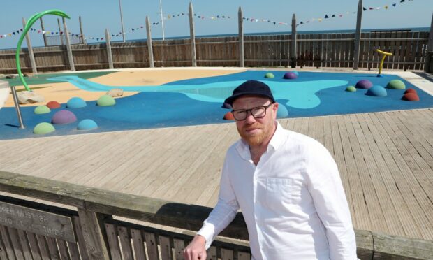 Montrose film-maker Anthony Baxter at the new Seafront Splash play zone.