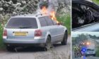 car burst into flames Fife