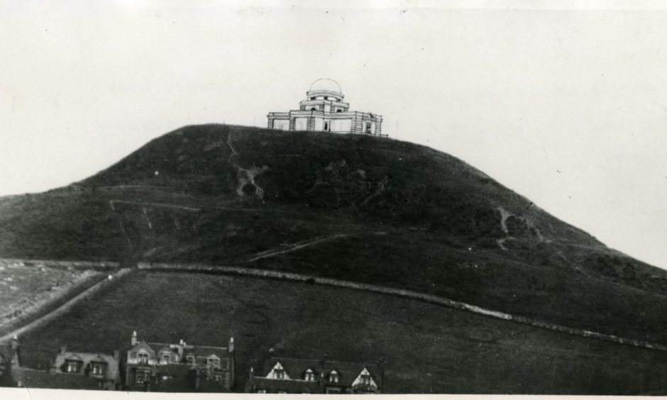 An artists impression of plans for Mills Observatory at the summit of the Law.