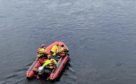 Fire crews involved in the emergency response at the River Tay on Monday