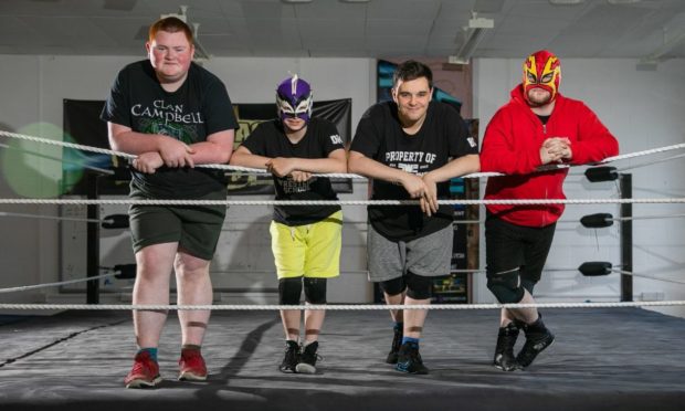 SWE stars at a training session. From left: David Colligan, David Manzie, Brian Christie and Brandon Tierney.