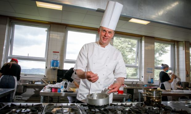 Ian Gibb in one of the training kitchens at Perth College.