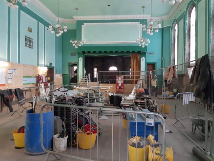 Perth Lesser city hall interior during renovations prior to reopening as the museum cafe