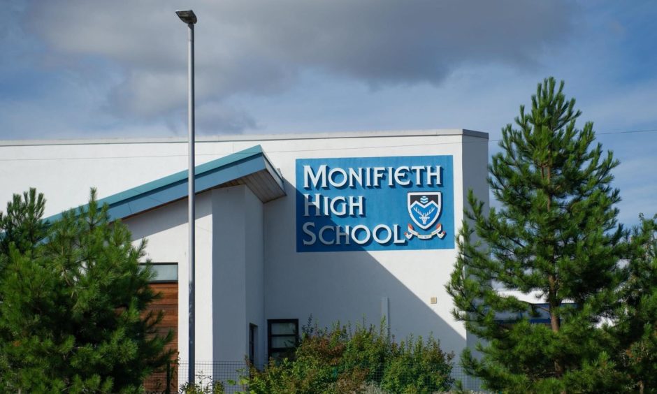 The exterior Monifieth high school, which will be replaced by a new learning campus.