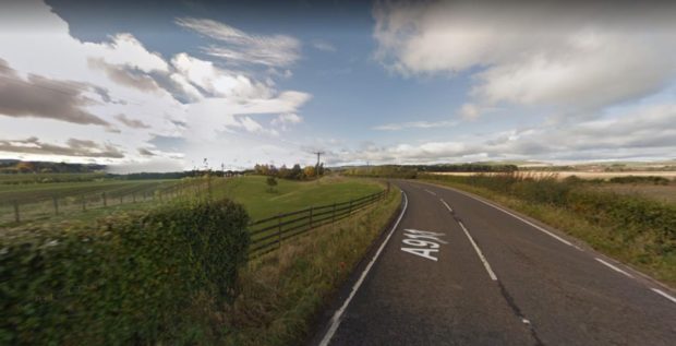 A911 near Milnathort where a hit and run took place on tuesday