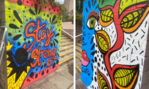 Dundee street artist Pammie Bennet has painted two new murals outside the Wellgate Centre.