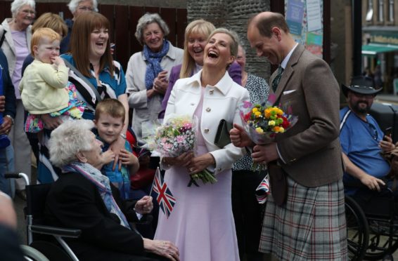 The Earl and Countess of Forfar during their July 2019 visit. Pic: Andrew Milligan/PA Wire