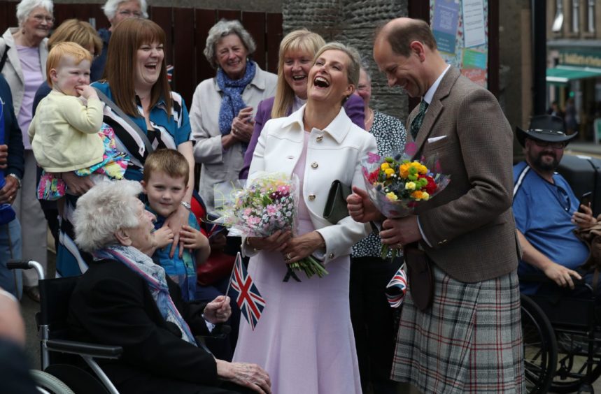 Earl and Countess of Forfar visiting the town in 2019. 