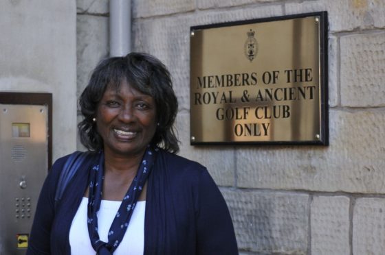 Renee Powell outside the R&A Golf Club, St Andrews, in 2015