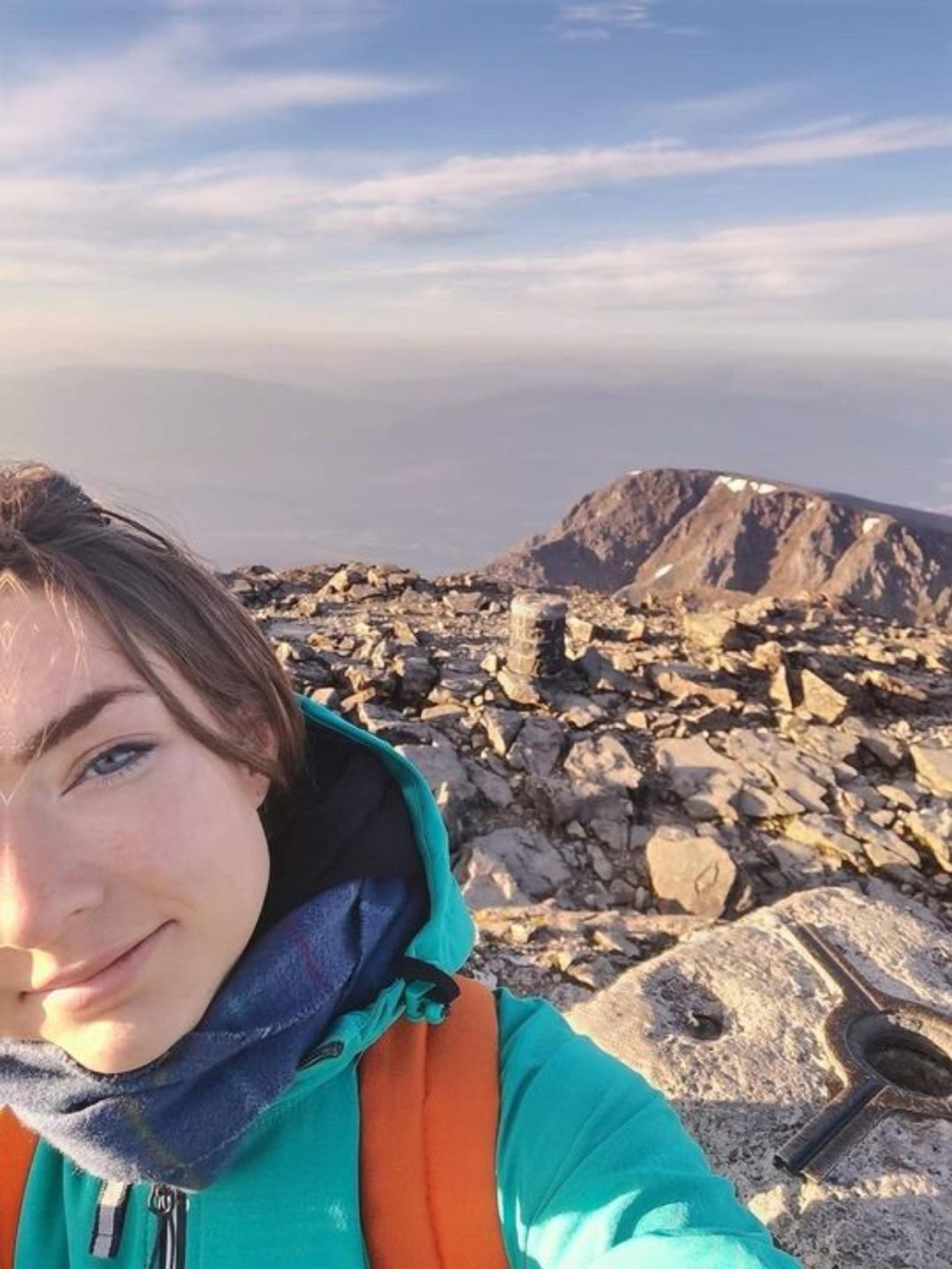 Sarah's last selfie on the top of Ben Nevis before she fell.
