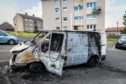 Kirkcaldy van after fire on Monday