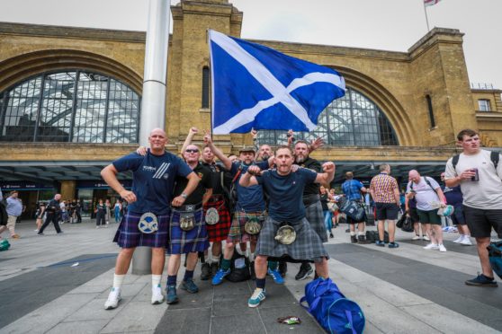 Crossgates Tartan Army in  London for the England game.