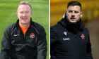 Former Dundee United youth development director Stevie Campbell and current boss candidate Tam Courts.