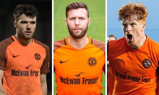 Former Dundee United stars Scott Fraser (left) and Simon Murray (right) are assisting former team-mate and new Downfield boss Lewis Toshney.