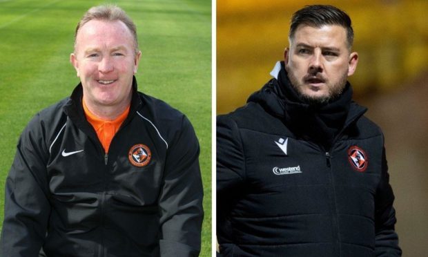Former Dundee United youth development director Stevie Campbell and current boss candidate Tam Courts.