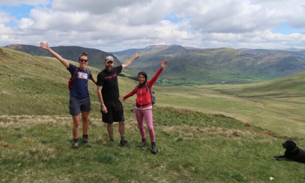 Gayle checks out the route for Yomp 2021 with Yomp Project Manager Becky Harrison and director of True Grit Events Andy Hastings.