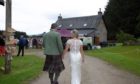 Mr and Mrs Miskelly at their own wedding reception at the Tullochcurran Farmhouse.
