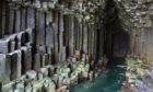 Basalt rock formation inside Fingal's Cave on the island of Staffa