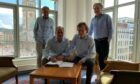 DAFC Fussball GmbH (L-R) Damir Keretic, Nick Teller, Albrecht Gundermann, Thomas Meggle