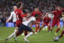 Raheem Sterling is fouled by Denmark's Mathias Jensen, leading to the penalty that helped England to the Euro 2020 final.