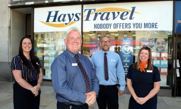 Hays travel staff Gill Stewart, manager John Stewart, Peter Shaw and Lesley Cooper