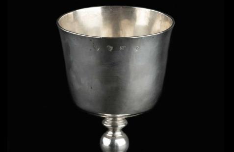 Commonwealth silver goblet from 1655, sold at £9500 at Mallam's Auctions.