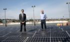Councillors on the roof of Gellatly Car Park with the solar panels.