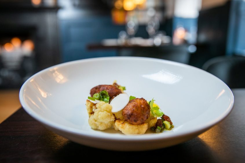 A dish of roast cauliflower served at the North Port Restaurant