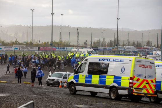 Fans gathered at McDiarmid Park to celebrate St Johnstone's Scottish Cup win.