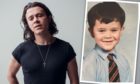Kyle Falconer, then and now. Insert of Kyle aged 7 in St Mary's Primary School uniform.