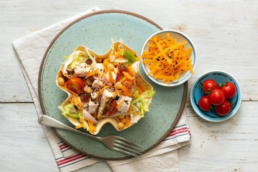 Chicken & Chickpea Tortilla Bowl