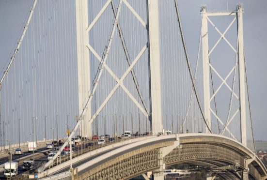 The Forth Road Bridge.