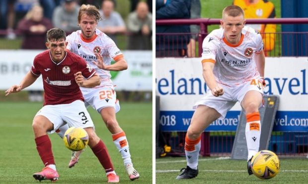 Dundee United kids Kieran Freeman and Flynn Duffy in action against Kelty Hearts.