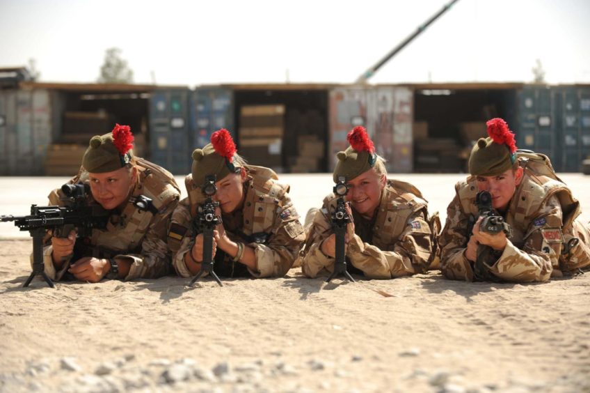 Female medics serving with the Black Watch in Afghanistan. Supplied by MoD/Lesley Martin Date; Unknown