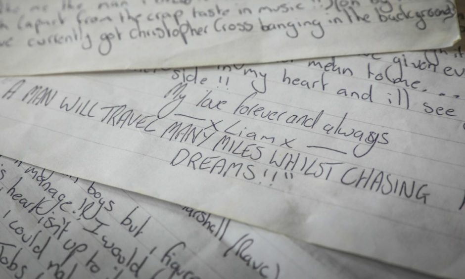 Extracts of Liam Tasker's handwritten letter to his surviving family