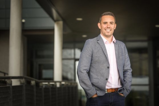 The Courier, CR0023099, News, Cheryl Peebles story, the new Dundee and Angus College principal Simon Hewitt. Picture shows; Newly appointed Principal Simon Hewitt outside the Gardyne Campus in Dundee. Tuesday 18th August, 2020.  Mhairi Edwards/DCT Media