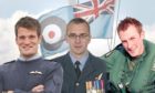 INSET L - R : Flight Lieutenant Hywel Poole, Squadron Leader Samuel Bailey and Flight Lieutenant Adam Sanders.
