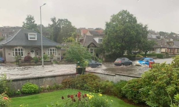 Flooding on Halbeath Road. Credit: Fife Jammer Locations