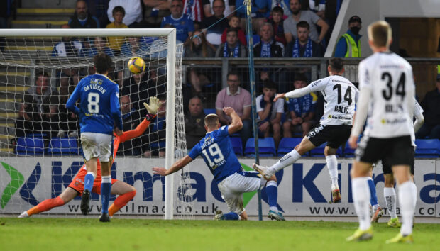 St Johnstone defender Shaun Rooney couldn't prevent the LASK opener as the Perth side crashed out