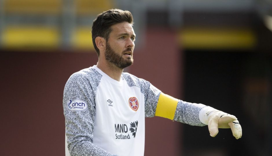 Craig Gordon in action for Hearts.